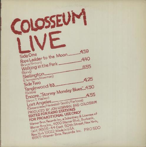 Colosseum Colosseum Live vinyl LP album (LP record) US SEULPCO648940