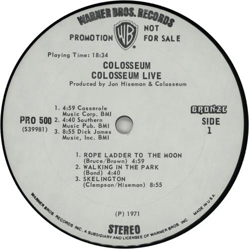Colosseum Colosseum Live vinyl LP album (LP record) US SEULPCO648940