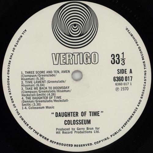 Colosseum Daughter Of Time - 2nd - VG vinyl LP album (LP record) UK SEULPDA583224