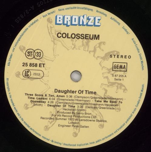 Colosseum Daughter Of Time vinyl LP album (LP record) German SEULPDA858321