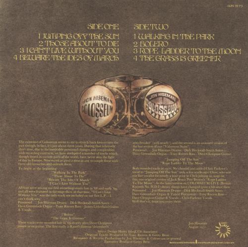 Colosseum The Collectors Colosseum vinyl LP album (LP record) UK SEULPTH439115
