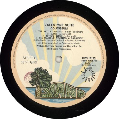 Colosseum Valentyne Suite vinyl LP album (LP record) Italian SEULPVA726832