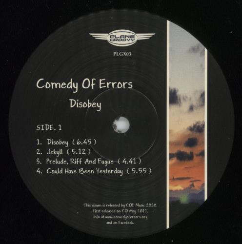 Comedy Of Errors Disobey 2-LP vinyl record set (Double LP Album) UK -2U2LDI891049