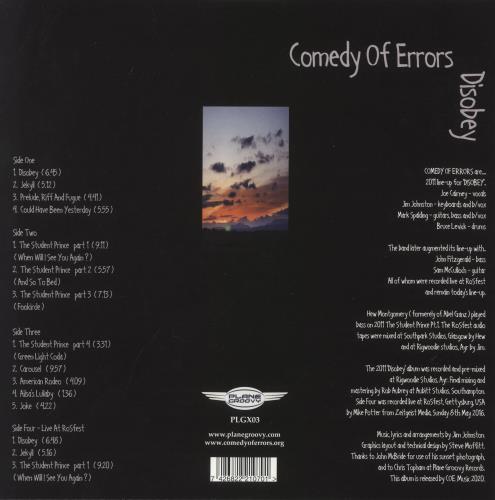 Comedy Of Errors Disobey 2-LP vinyl record set (Double LP Album) UK -2U2LDI891049
