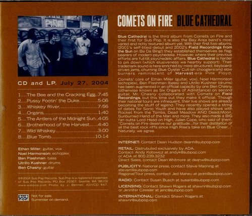 Comets On Fire Blue Cathedral CD album (CDLP) US E1MCDBL581862