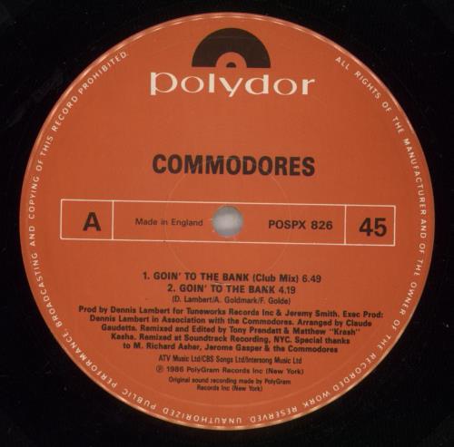 Commodores Goin' To The Bank 12" vinyl single (12 inch record / Maxi-single) UK CMM12GO341120