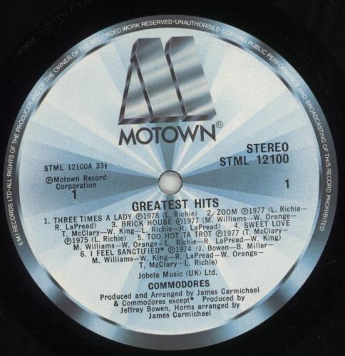 Commodores Greatest Hits vinyl LP album (LP record) UK CMMLPGR244732