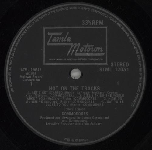 Commodores Hot On The Tracks vinyl LP album (LP record) UK CMMLPHO728623