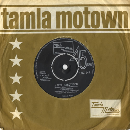 Commodores I Feel Sanctified 7" vinyl single (7 inch record / 45) UK CMM07IF345886