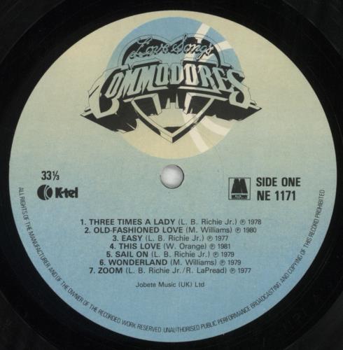 Commodores Love Songs vinyl LP album (LP record) UK CMMLPLO425361