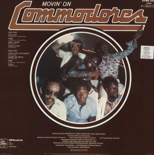 Commodores Movin' On vinyl LP album (LP record) UK CMMLPMO723373