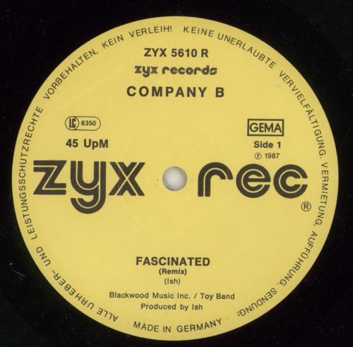 Company B Fascinated (Remix) 12" vinyl single (12 inch record / Maxi-single) German C2Q12FA869437
