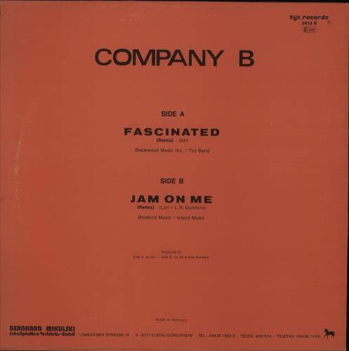 Company B Fascinated (Remix) 12" vinyl single (12 inch record / Maxi-single) German C2Q12FA869437