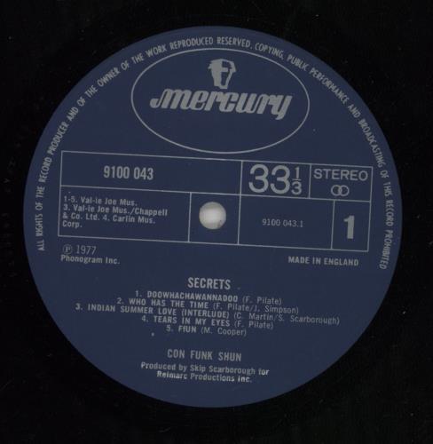 Con Funk Shun Secrets vinyl LP album (LP record) UK CNKLPSE867579