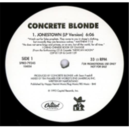 Concrete Blonde Jonestown 10" vinyl single (10 inch record) US CON10JO415383