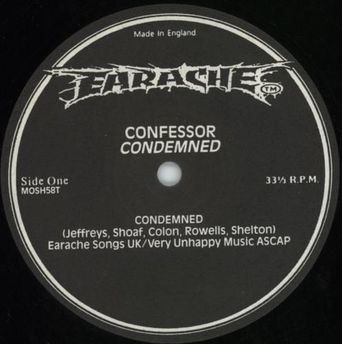 Confessor Condemned - Stickered 12" vinyl single (12 inch record / Maxi-single) UK 59N12CO816275
