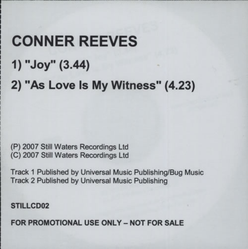 Conner Reeves Joy UK Promo CD-R acetate (595909)