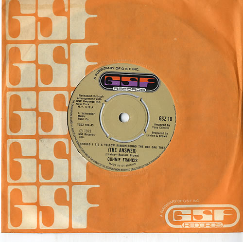 Connie Francis (The Answer) 7" vinyl single (7 inch record / 45) UK CNF07TH613149