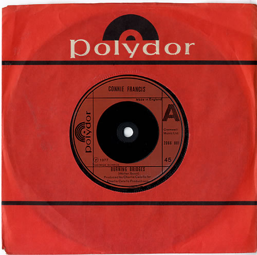 Connie Francis Burning Bridges 7" vinyl single (7 inch record / 45) UK CNF07BU613156