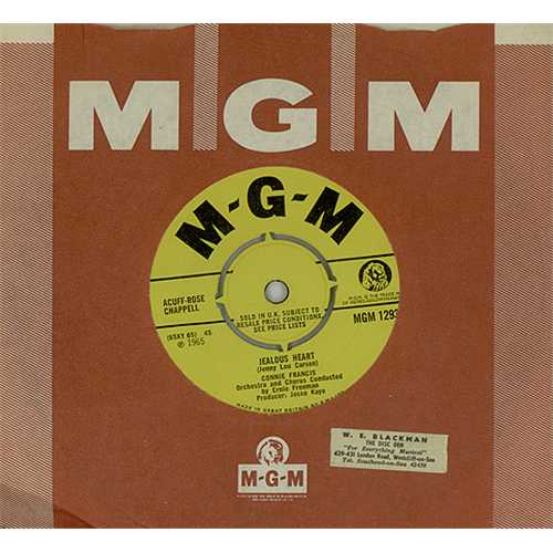 Connie Francis Jealous Heart 7" vinyl single (7 inch record / 45) UK CNF07JE408836