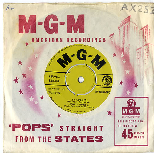 Connie Francis My Happiness 7" vinyl single (7 inch record / 45) UK CNF07MY564029