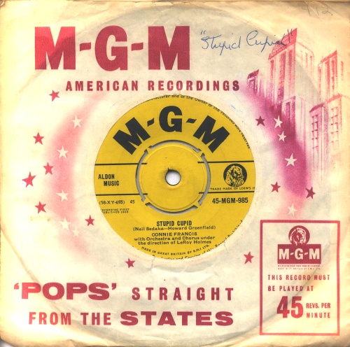 Connie Francis Stupid Cupid 7" vinyl single (7 inch record / 45) UK CNF07ST420107