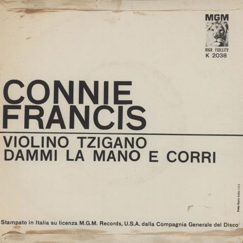 Connie Francis Violino Tzigano + Sleeve 7" vinyl single (7 inch record / 45) Italian CNF07VI755372