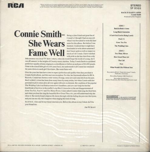 Connie Smith Back In Baby's Arms vinyl LP album (LP record) UK CSILPBA720513