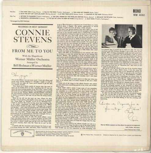 Connie Stevens From Me To You vinyl LP album (LP record) UK CIELPFR619711