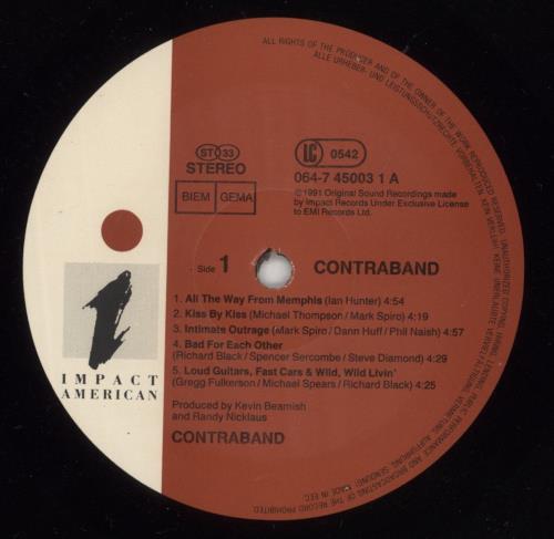 Contraband Contraband vinyl LP album (LP record) US 96ULPCO874593