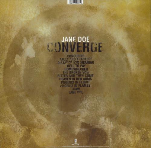 Converge Jane Doe - Black Vinyl 2-LP vinyl record set (Double LP Album) US E3T2LJA816597