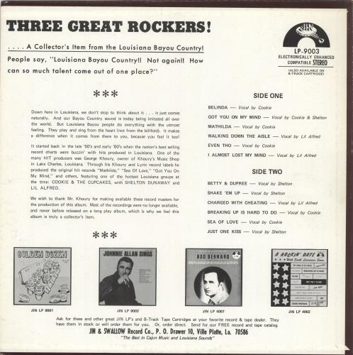 Cookie And The Cupcakes 3 Great Rockers! vinyl LP album (LP record) US 8CCLPGR708591