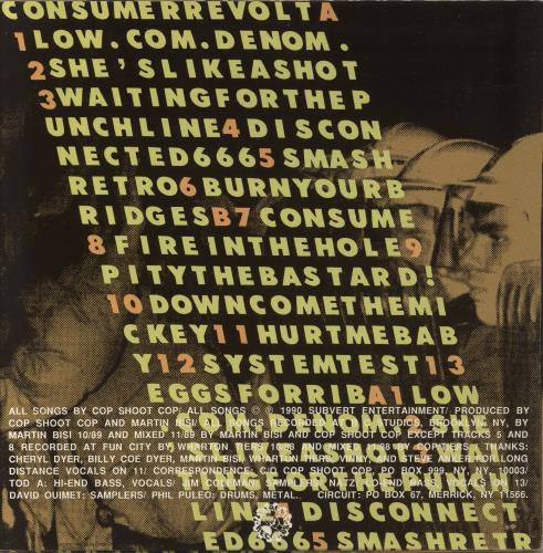 Cop Shoot Cop Consumer Revolt vinyl LP album (LP record) US CP1LPCO443367