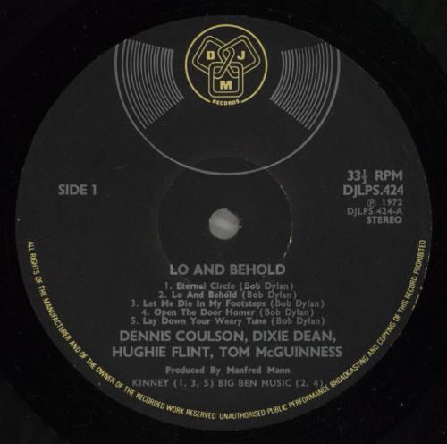 Coulson Dean McGuinness Flint Lo And Behold vinyl LP album (LP record) UK CDMLPLO210437