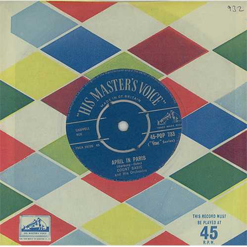 Count Basie April In Paris 7" vinyl single (7 inch record / 45) UK CUI07AP406759