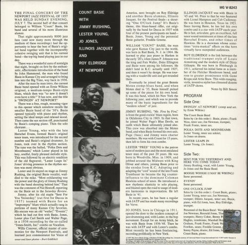 Count Basie At Newport - 180gm Vinyl + Booklet vinyl LP album (LP record) UK CUILPAT866478