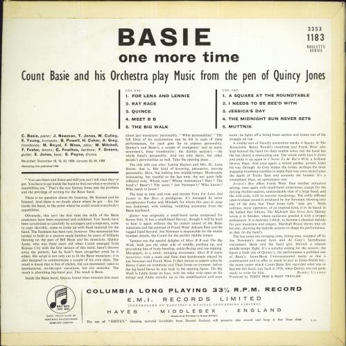 Count Basie Basie One More Time vinyl LP album (LP record) UK CUILPBA777470