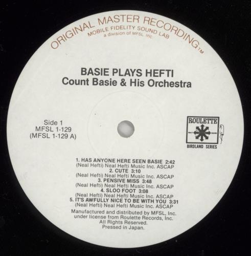 Count Basie Basie Plays Hefti vinyl LP album (LP record) French CUILPBA874827