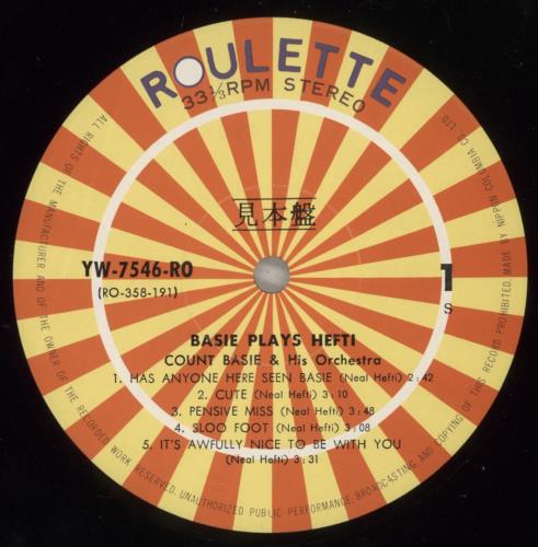 Count Basie Basie Plays Hefti vinyl LP album (LP record) Japanese CUILPBA883910