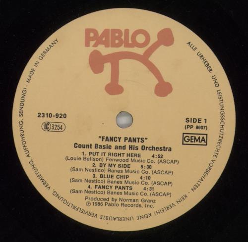 Count Basie Fancy Pants vinyl LP album (LP record) German CUILPFA434008