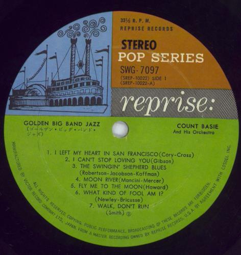 Count Basie Golden Big Band Jazz vinyl LP album (LP record) Japanese CUILPGO821763