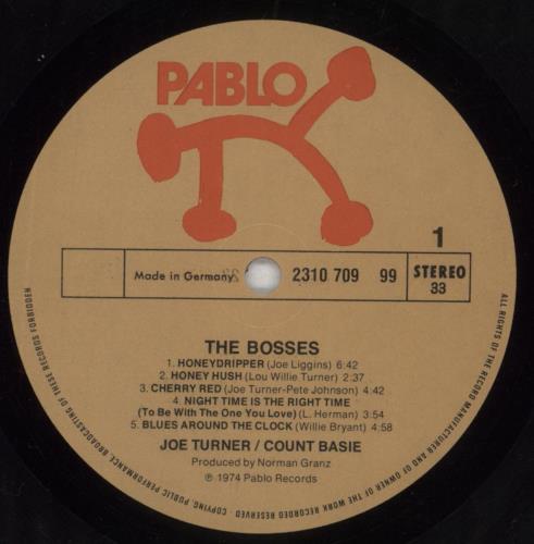 Count Basie The Bosses vinyl LP album (LP record) UK CUILPTH449055