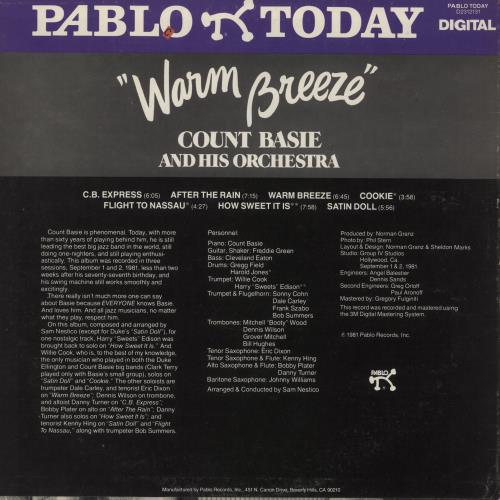 Count Basie Warm Breeze - Red Vinyl vinyl LP album (LP record) US CUILPWA587246