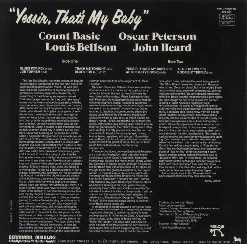 Count Basie Yessir, That's My Baby vinyl LP album (LP record) German CUILPYE433982