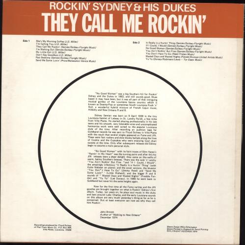 Count Sidney And His Dukes They Call Me Rockin' vinyl LP album (LP record) UK Q4ULPTH707089