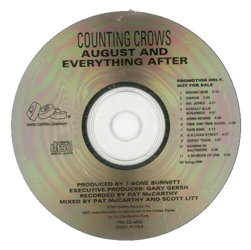 Counting Crows August And Everything After CD album (CDLP) US CNTCDAU516508