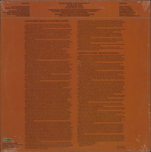 Country Gazette Country Gazette Live vinyl LP album (LP record) US CG4LPCO782263