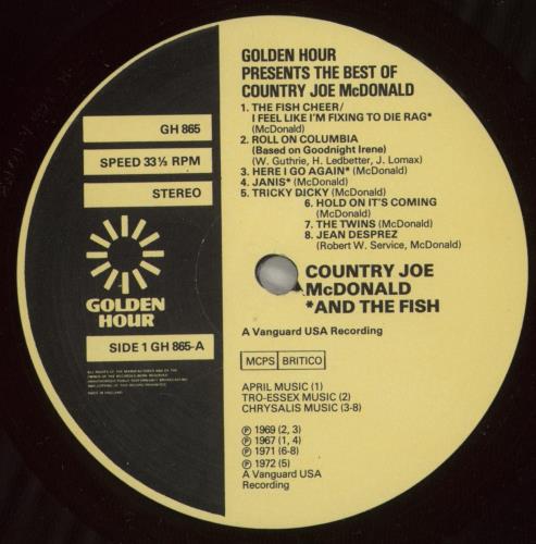 Country Joe McDonald The Golden Hour Of vinyl LP album (LP record) UK CJMLPTH656066