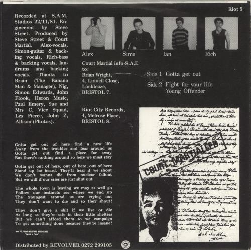 Court Martial Gotta Get Out EP 7" vinyl single (7 inch record / 45) UK -3007GO889276