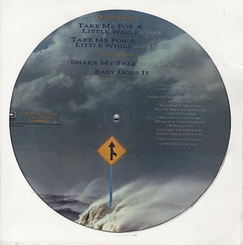 Coverdale Page Take Me For A Little While 12" vinyl picture disc (12 inch picture record) UK COV2PTA19616